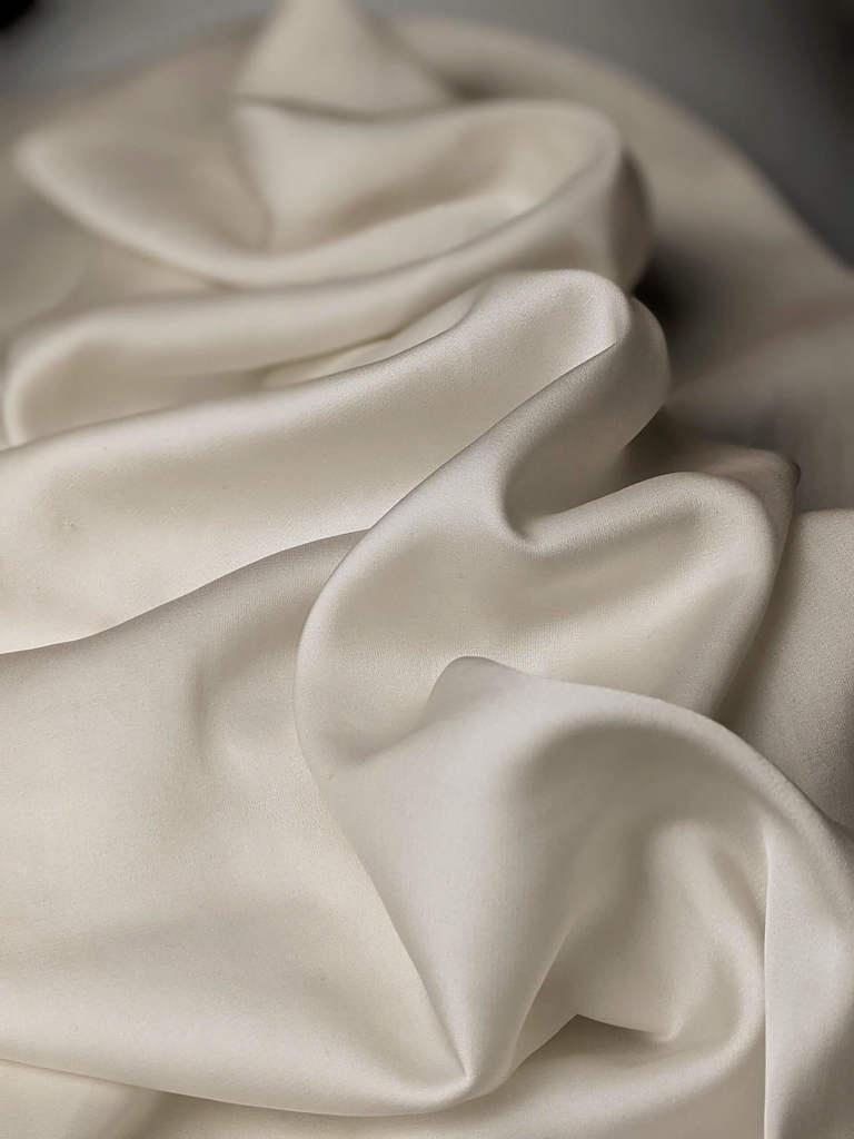 Flowing silky white fabric